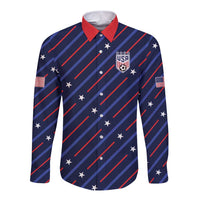 Custom Soccer USA 2026 Long Sleeve Button Shirt Stronger Together We Are One Nation - Wonder Print Shop