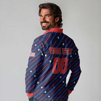 Custom Soccer USA 2026 Long Sleeve Polo Shirt Stronger Together We Are One Nation - Wonder Print Shop