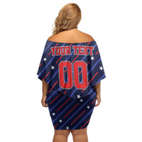 Custom Soccer USA 2026 Off Shoulder Short Dress Stronger Together We Are One Nation - Wonder Print Shop