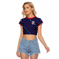 Custom Soccer USA 2026 Raglan Cropped T Shirt Stronger Together We Are One Nation - Wonder Print Shop