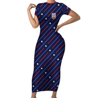 Custom Soccer USA 2026 Short Sleeve Bodycon Dress Stronger Together We Are One Nation - Wonder Print Shop