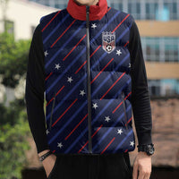 Custom Soccer USA 2026 Sleeveless Puffer Jacket Stronger Together We Are One Nation - Wonder Print Shop