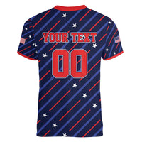 Custom Soccer USA 2026 Women V-Neck T-Shirt Stronger Together We Are One Nation - Wonder Print Shop