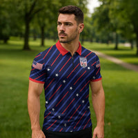 Custom Soccer USA 2026 Zipper Polo Shirt Stronger Together We Are One Nation - Wonder Print Shop