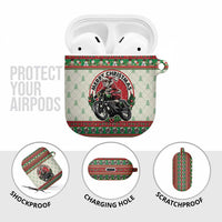 Biker Santa Motorcycle Christmas AirPods Case Santa Claus On A Motorcycle - Wonder Print Shop