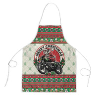 Biker Santa Motorcycle Christmas Apron Santa Claus On A Motorcycle - Wonder Print Shop