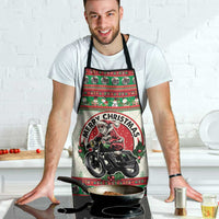 Biker Santa Motorcycle Christmas Apron Santa Claus On A Motorcycle - Wonder Print Shop