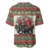 Biker Santa Motorcycle Christmas Baseball Jersey Santa Claus On A Motorcycle - Wonder Print Shop