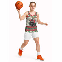 Biker Santa Motorcycle Christmas Basketball Jersey Santa Claus On A Motorcycle - Wonder Print Shop