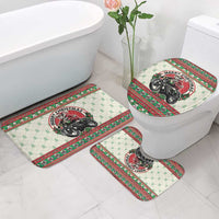 Biker Santa Motorcycle Christmas Bathroom Set Santa Claus On A Motorcycle - Wonder Print Shop
