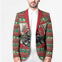 Biker Santa Motorcycle Christmas Blazer Santa Claus On A Motorcycle - Wonder Print Shop