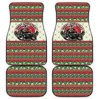 Biker Santa Motorcycle Christmas Car Mats Santa Claus On A Motorcycle - Wonder Print Shop