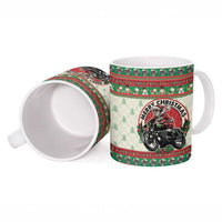 Biker Santa Motorcycle Christmas Ceramic Mug Santa Claus On A Motorcycle - Wonder Print Shop