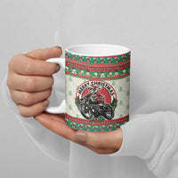 Biker Santa Motorcycle Christmas Ceramic Mug Santa Claus On A Motorcycle - Wonder Print Shop