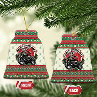 Biker Santa Motorcycle Christmas Ceramic Ornament Santa Claus On A Motorcycle - Wonder Print Shop