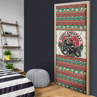 Biker Santa Motorcycle Christmas Door Cover Santa Claus On A Motorcycle - Wonder Print Shop