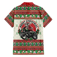 Biker Santa Motorcycle Christmas Family Matching Mermaid Dress and Hawaiian Shirt Santa Claus On A Motorcycle - Wonder Print Shop