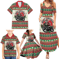 Biker Santa Motorcycle Christmas Family Matching Summer Maxi Dress and Hawaiian Shirt Santa Claus On A Motorcycle - Wonder Print Shop