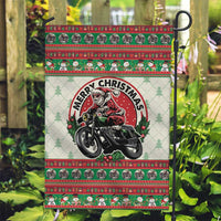 Biker Santa Motorcycle Christmas Garden Flag Santa Claus On A Motorcycle - Wonder Print Shop