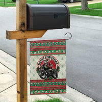 Biker Santa Motorcycle Christmas Garden Flag Santa Claus On A Motorcycle - Wonder Print Shop