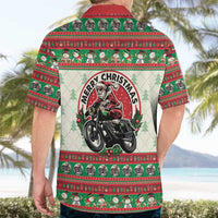 Biker Santa Motorcycle Christmas Hawaiian Shirt Santa Claus On A Motorcycle - Wonder Print Shop