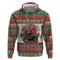 Biker Santa Motorcycle Christmas Hoodie Santa Claus On A Motorcycle - Wonder Print Shop