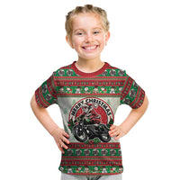 Biker Santa Motorcycle Christmas Kid T Shirt Santa Claus On A Motorcycle - Wonder Print Shop