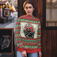 Biker Santa Motorcycle Christmas Ugly Christmas Sweater Santa Claus On A Motorcycle - Wonder Print Shop