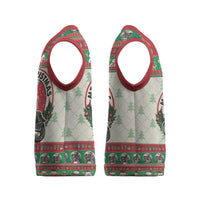 Biker Santa Motorcycle Christmas Knitted V-Neck Vest Santa Claus On A Motorcycle - Wonder Print Shop