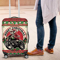 Biker Santa Motorcycle Christmas Luggage Cover Santa Claus On A Motorcycle - Wonder Print Shop