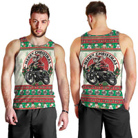 Biker Santa Motorcycle Christmas Men Tank Top Santa Claus On A Motorcycle - Wonder Print Shop