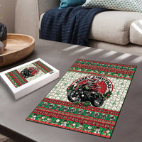 Biker Santa Motorcycle Christmas Puzzle Santa Claus On A Motorcycle - Wonder Print Shop