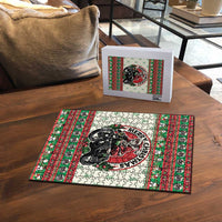 Biker Santa Motorcycle Christmas Puzzle Santa Claus On A Motorcycle - Wonder Print Shop