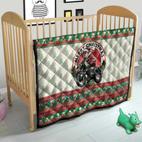 Biker Santa Motorcycle Christmas Quilt Santa Claus On A Motorcycle - Wonder Print Shop
