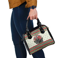 Biker Santa Motorcycle Christmas Shoulder Handbag Santa Claus On A Motorcycle - Wonder Print Shop