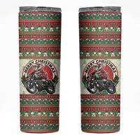 Biker Santa Motorcycle Christmas Skinny Tumbler Santa Claus On A Motorcycle - Wonder Print Shop