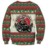 Biker Santa Motorcycle Christmas Sweatshirt Santa Claus On A Motorcycle - Wonder Print Shop