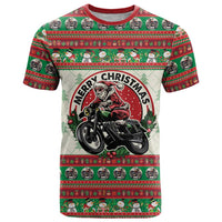 Biker Santa Motorcycle Christmas T Shirt Santa Claus On A Motorcycle - Wonder Print Shop