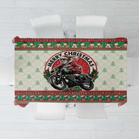 Biker Santa Motorcycle Christmas Tablecloth Santa Claus On A Motorcycle - Wonder Print Shop