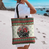 Biker Santa Motorcycle Christmas Tote Bag Santa Claus On A Motorcycle - Wonder Print Shop