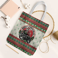 Biker Santa Motorcycle Christmas Tote Bag Santa Claus On A Motorcycle - Wonder Print Shop