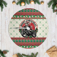 Biker Santa Motorcycle Christmas Tree Skirt Santa Claus On A Motorcycle - Wonder Print Shop