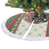 Biker Santa Motorcycle Christmas Tree Skirt Santa Claus On A Motorcycle - Wonder Print Shop