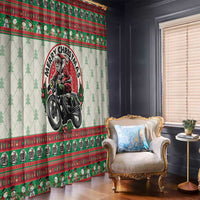 Biker Santa Motorcycle Christmas Window Curtain Santa Claus On A Motorcycle - Wonder Print Shop