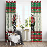 Biker Santa Motorcycle Christmas Window Curtain Santa Claus On A Motorcycle - Wonder Print Shop