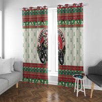Biker Santa Motorcycle Christmas Window Curtain Santa Claus On A Motorcycle - Wonder Print Shop