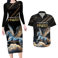 Personalized Fly Beyond Limits With Pegasus Couples Matching Long Sleeve Bodycon Dress and Hawaiian Shirt