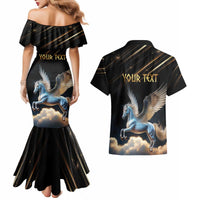 Personalized Fly Beyond Limits With Pegasus Couples Matching Mermaid Dress and Hawaiian Shirt