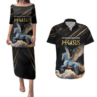 Personalized Fly Beyond Limits With Pegasus Couples Matching Puletasi and Hawaiian Shirt