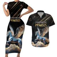 Personalized Fly Beyond Limits With Pegasus Couples Matching Short Sleeve Bodycon Dress and Hawaiian Shirt